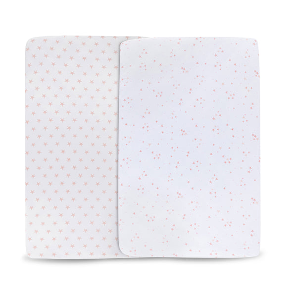pack n play portable crib sheet set 2 pack mauve pink