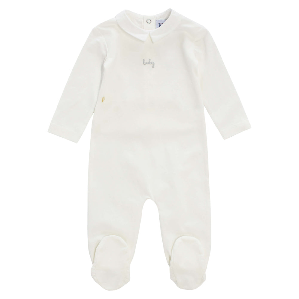 KIPP Baby Collared Romper - White