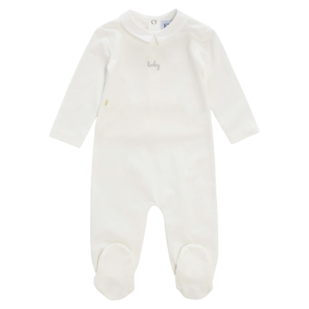 KIPP Baby Collared Romper - White