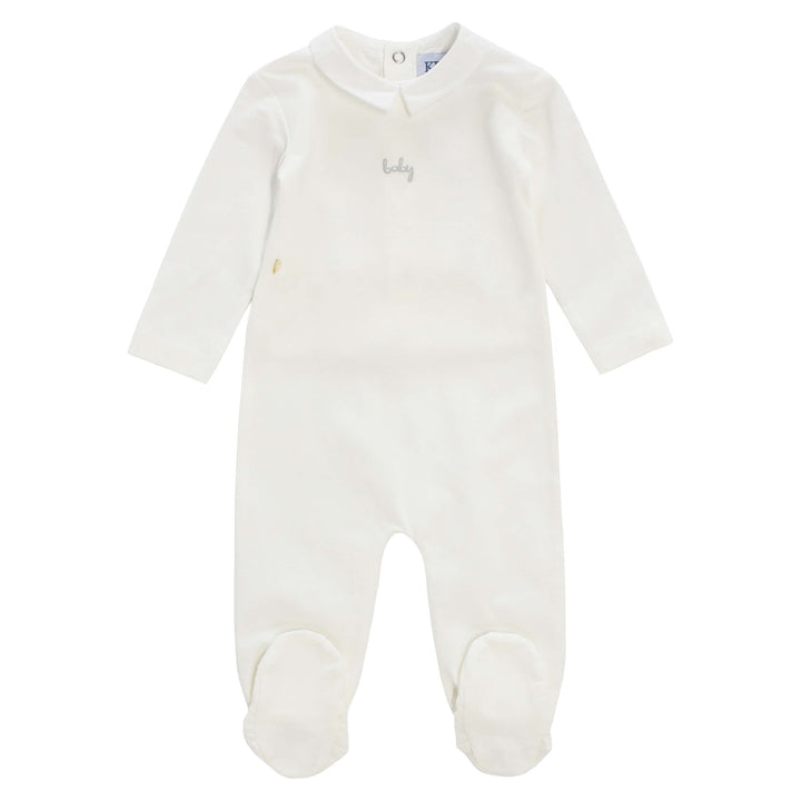 KIPP Baby Collared Romper - White