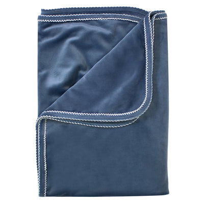 kipp baby blue velour scallop blanket