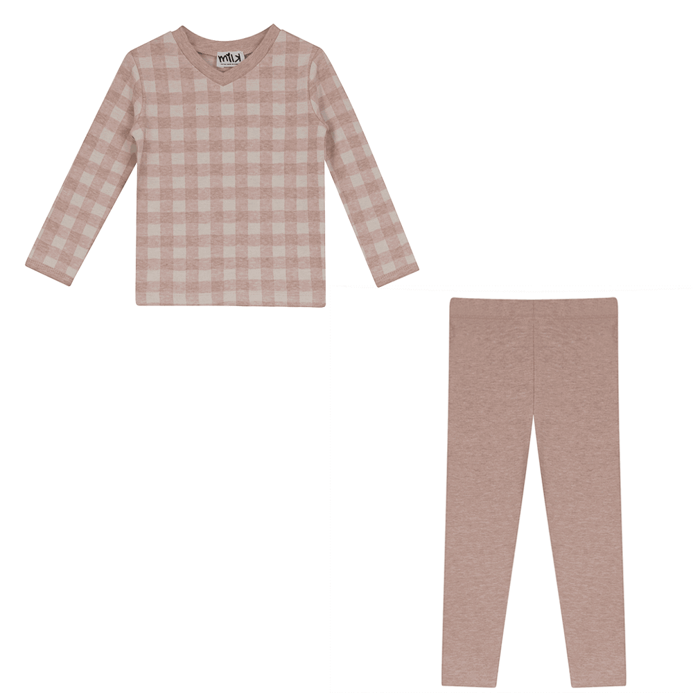 milk girls 2 piece set with vneck