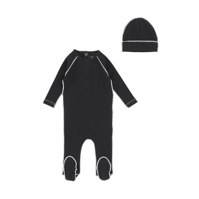 Contrast Rib Collection Footie + Beanie
