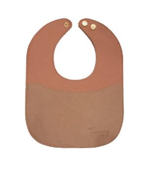vegan two tone leather bib