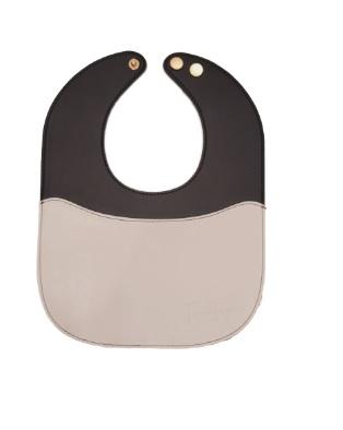 vegan two tone leather bib