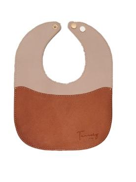 vegan two tone leather bib