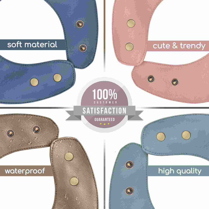 Bleu La La Trendsetter Set of Soft Vegan Leather Easy Clean Bibs