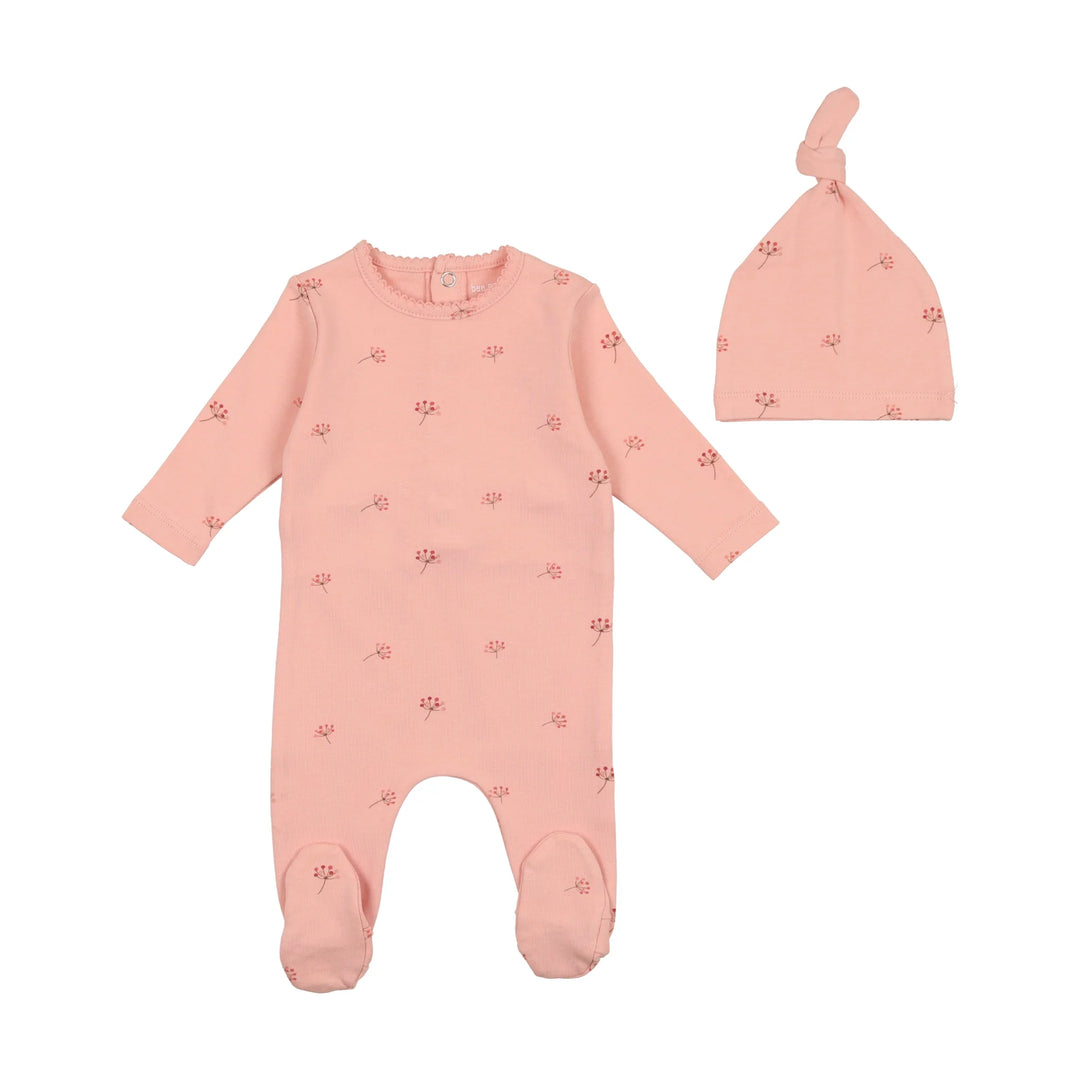 Bee & Dee Rose with Pink Little Buds Footie + Hat
