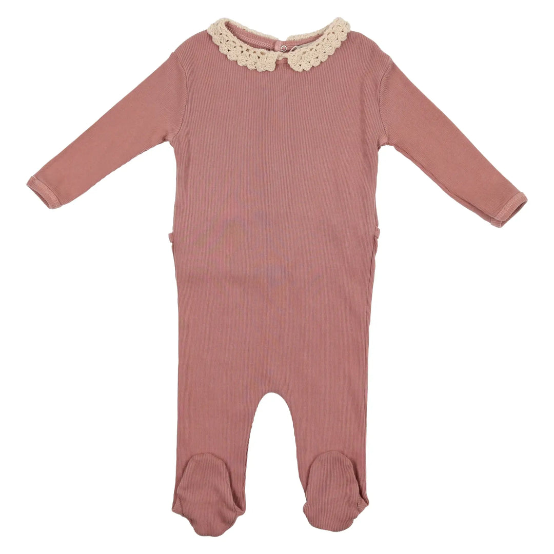 Bebe Organics Mellow Rose Gala Lace Footie