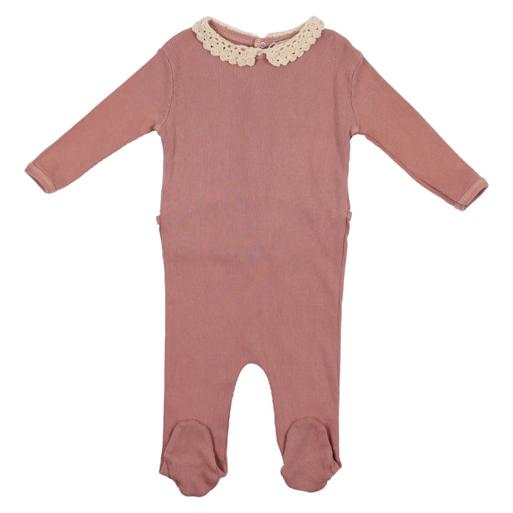 Bebe Organics Mellow Rose Gala Lace Footie