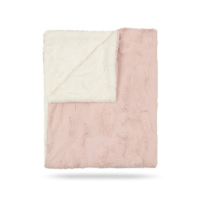 peluche icy rose and natural lux fur blanket