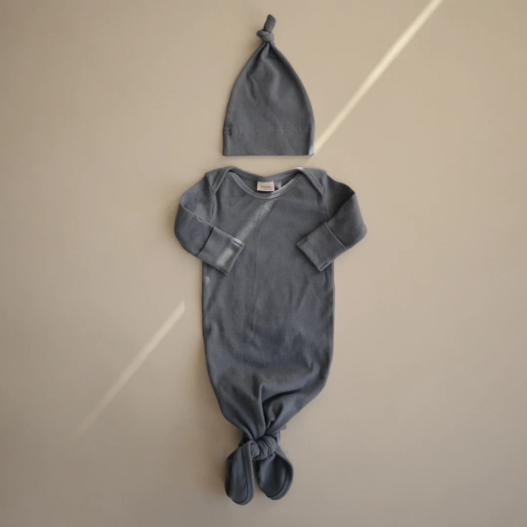 Mushie Ribbed Baby Beanie (Colors)
