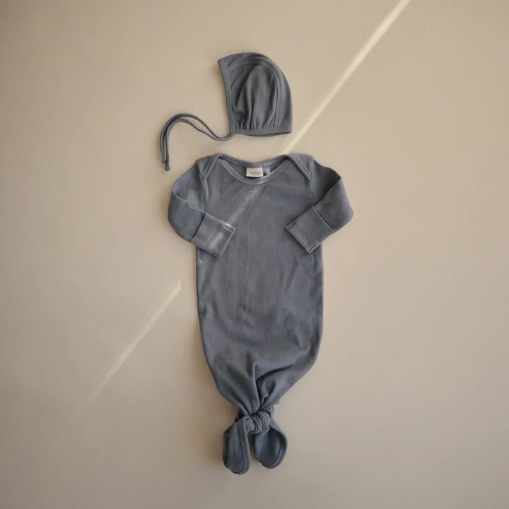 Mushie Ribbed Knotted Gown (Colors)