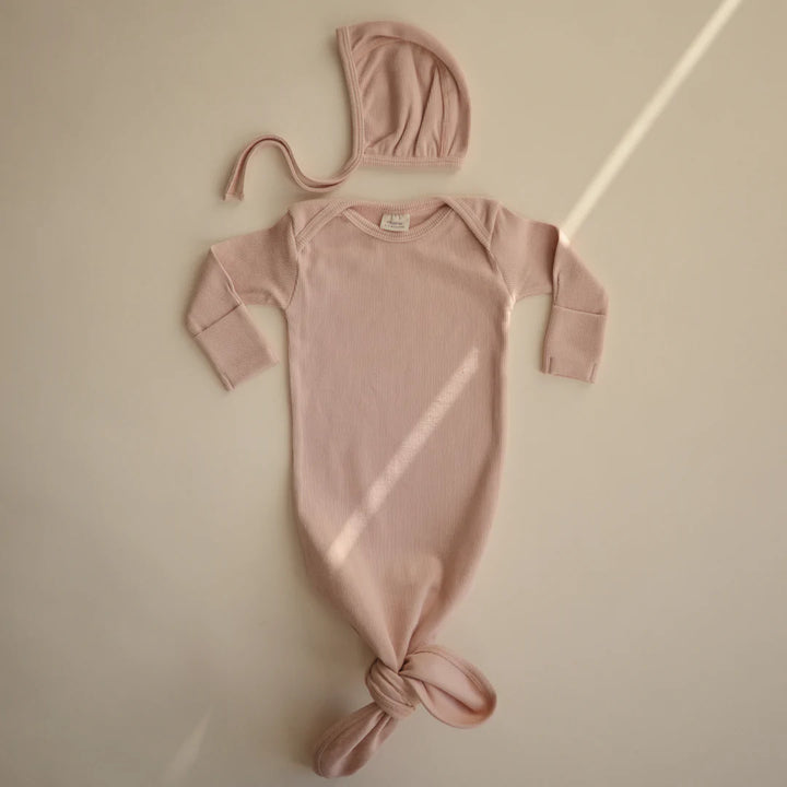Mushie Ribbed Knotted Gown (Colors)