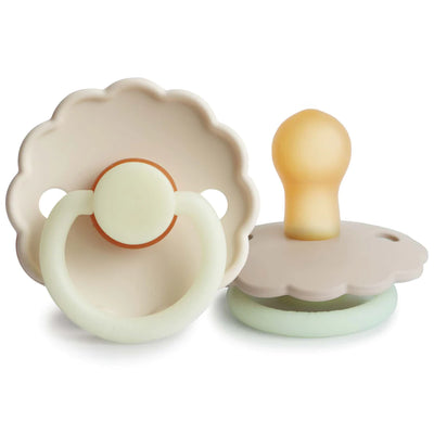 frigg daisy night natural rubber baby pacifier colors 2 pack