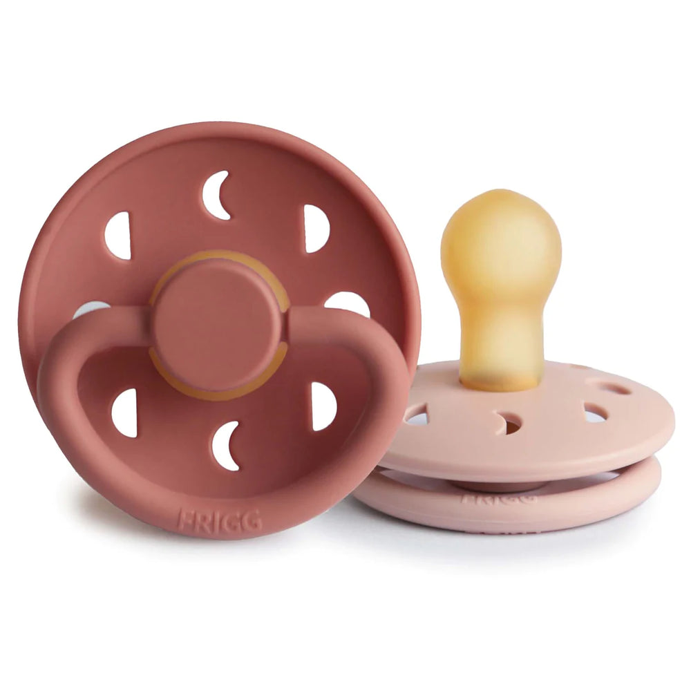 frigg moon natural rubber baby pacifier colors 2 pack