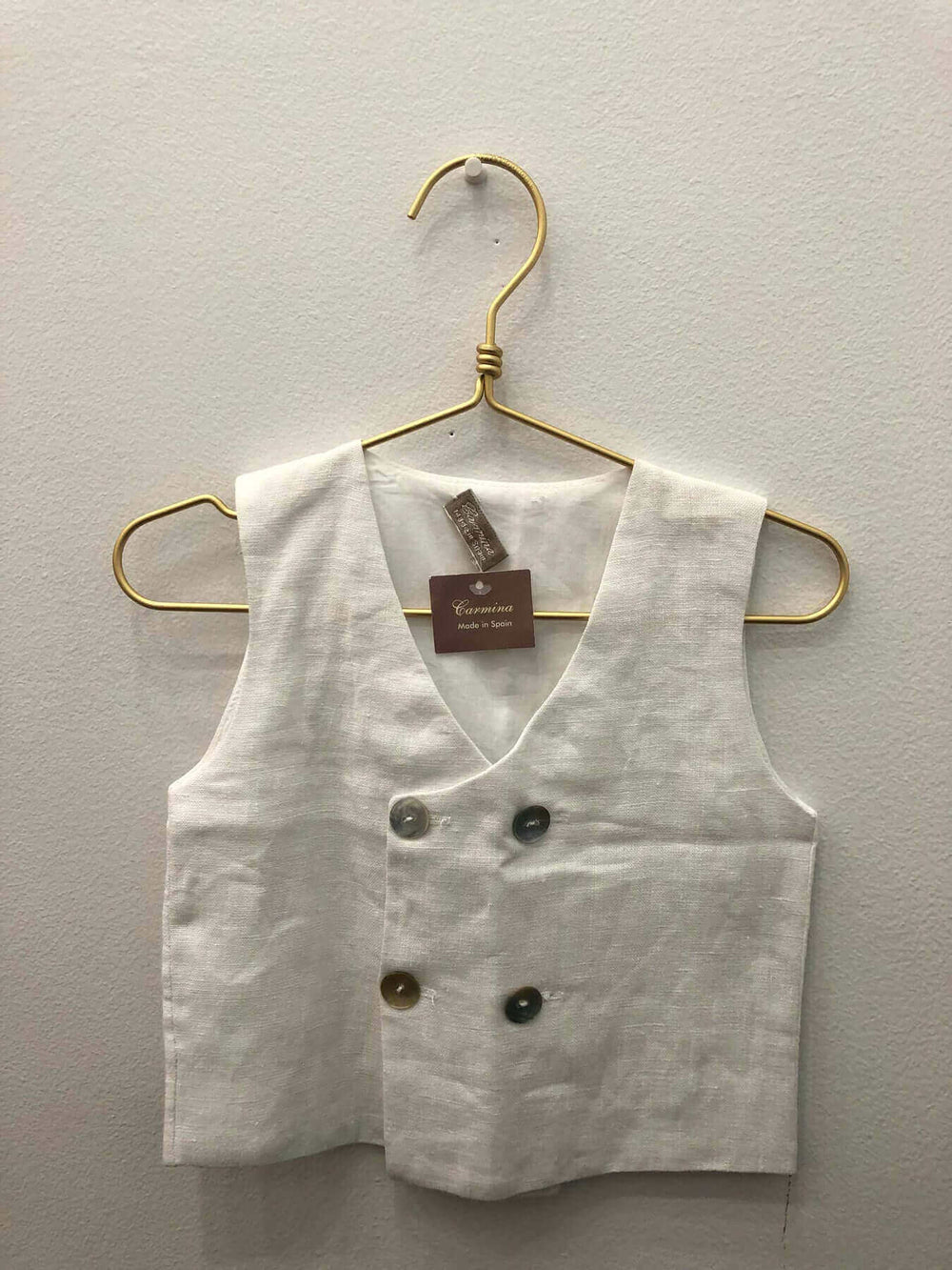 Carmina Double Linen Breasted Vest For Baby Boy or Girl