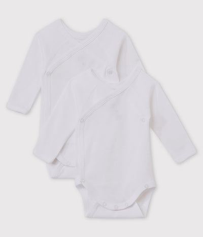 petit bateau baby 2 pack long sleeve crossover bodysuits