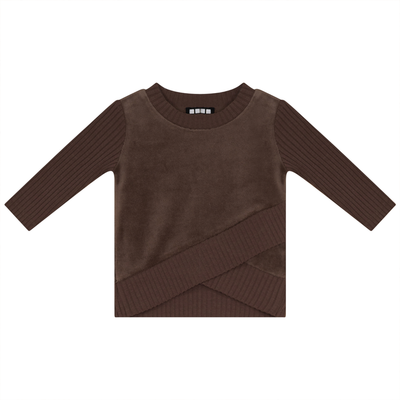 boy sweater with asymmetric rib band at front